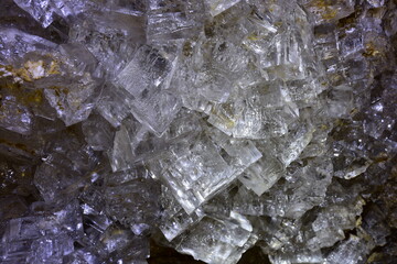 Wieliczka, krysztaly soli kamiennej w Grocie Krysztalowej, rezerwat przyrody,  