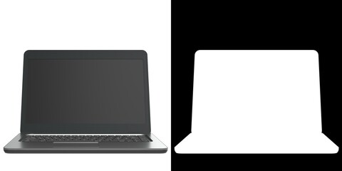 3D rendering illustration of a laptop computer
