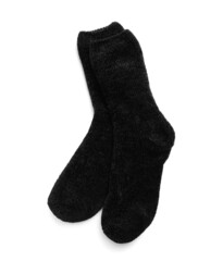 Pair of stylish socks isolated on white background