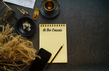 No Buy Challenge notebook background  