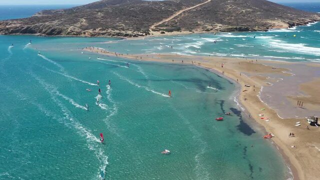 Rhodes Prasonisi windsurfing aerial shot 05