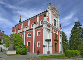 Klasterec nad Ohri, Czech Republic - Baroque church of the Holy Trinity. Klasterec nad Ohri is a...