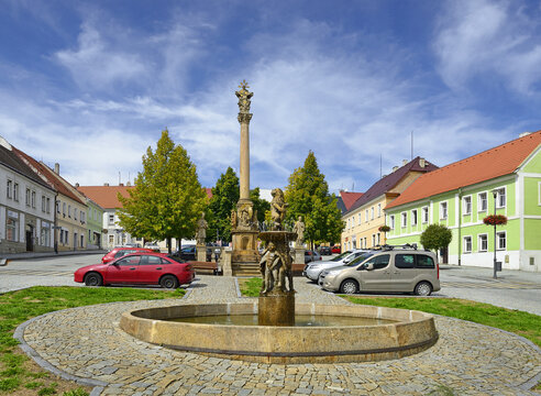 Klasterec nad Ohri, Czech Republic - The main square. Klasterec nad Ohri is a town in the Usti nad Labem Region.
