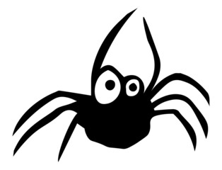 Funny spiders. Vector image of a funny cartoon spider with paws up