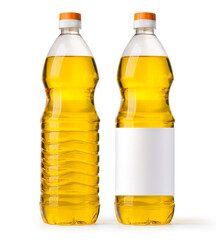 vegetable or sunflower oil in plastic bottle