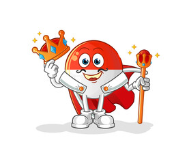 Obraz premium indonesian flag king vector. cartoon character