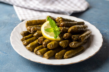 Turkish foods; stuffed leaves (yaprak sarma dolma)