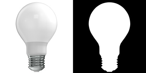 3D rendering illustration of a led fluorescent light bulb lamp