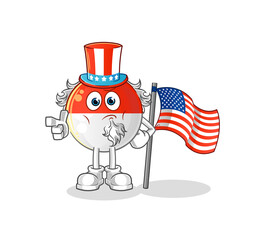 indonesian flag uncle sam character. cartoon mascot vector