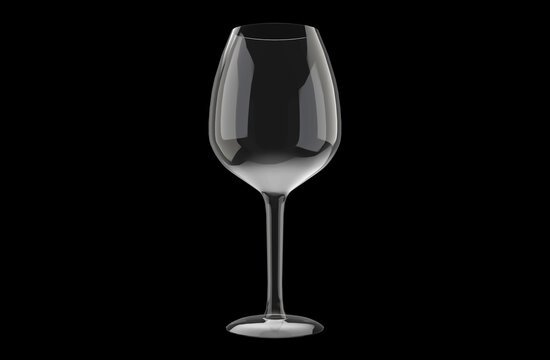 Glass wine cup isolated 3d image illustration