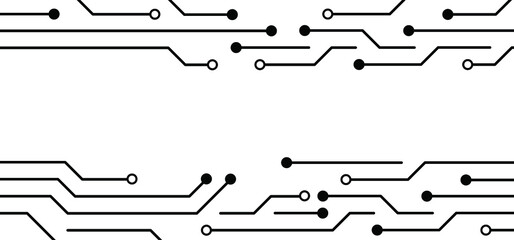 Circuit board or electronic motherboard. lines and dots connect. Vector high-tech technology data. Electrical board. digital tech. cpu, pcb printed circuit. For chip and process.   Input or output.
