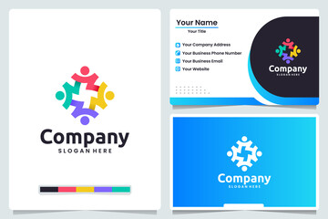 community ,friendship , logo design and business card