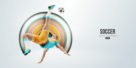 football soccer player man in action isolated white background. Vector illustration © Yevheniia