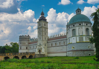 Fototapeta na wymiar Scenic view of renaissance castle in Krasiczyn, Podkarpackie voivodeship, Poland