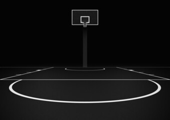 Basketball court - black and white