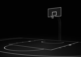 Basketball court - black and white