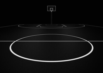 Basketball court - black and white