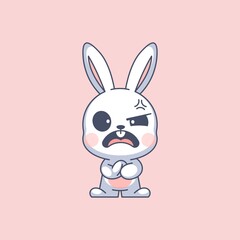 The cute bunny is angry