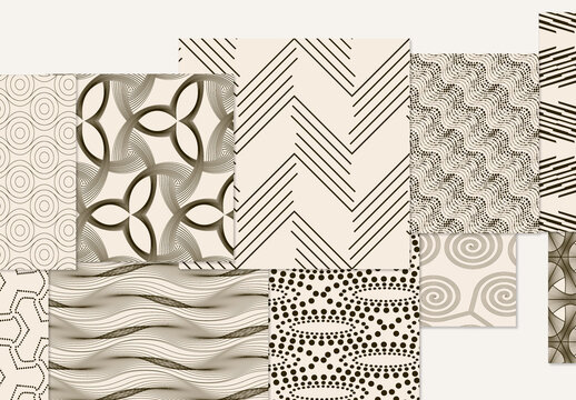 Set of Simple Retro Geometric Patterns