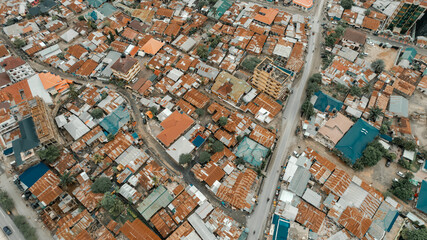 Aerial view of the industrial area in Dar es Salaam