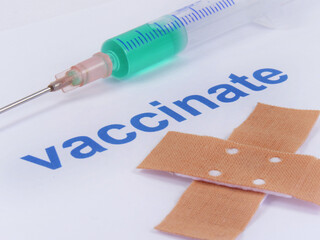 Coronavirus vaccine syringe and plaster icon image