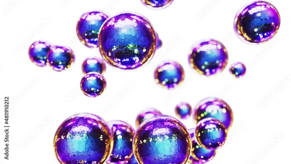 Aufkleber seamless looping dof camera abstract 3d animation of the moving and morphing violet blue glass metab