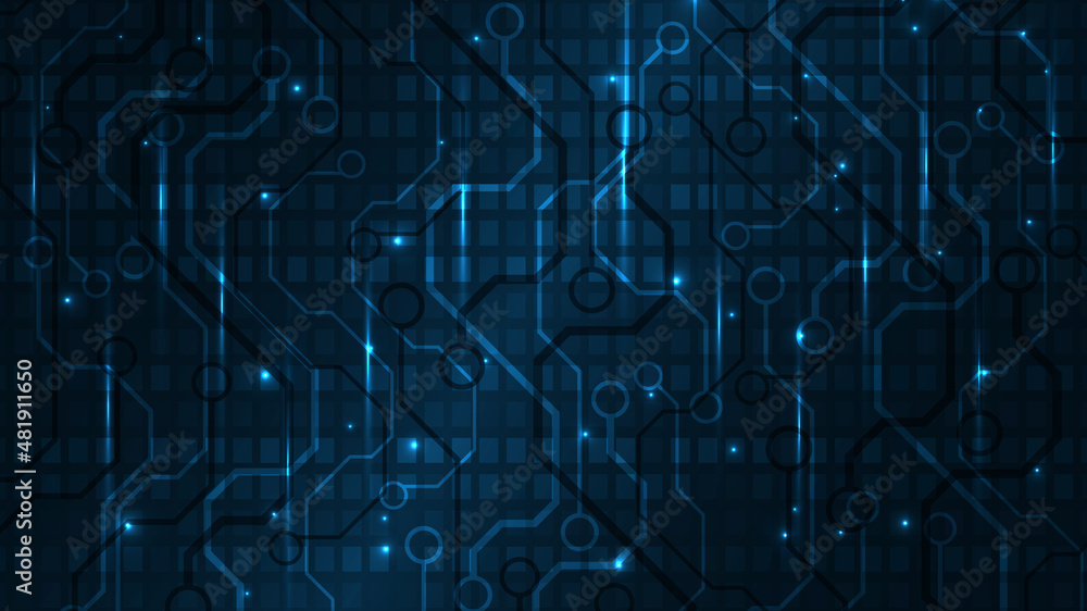 Wall mural technology background circuit board hi-tech communication concept innovation abstract background vec