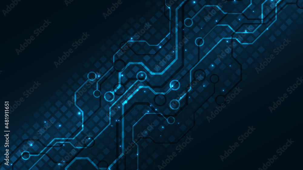 Wall mural technology background circuit board hi-tech communication concept innovation abstract background vec