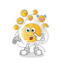 sunny side up laugh and mock character. cartoon mascot vector