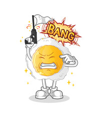 sunny side up warning shot mascot. cartoon vector