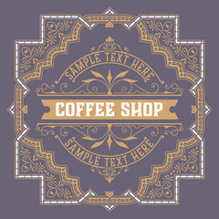 Vector, Coffee Shop label for cafe business