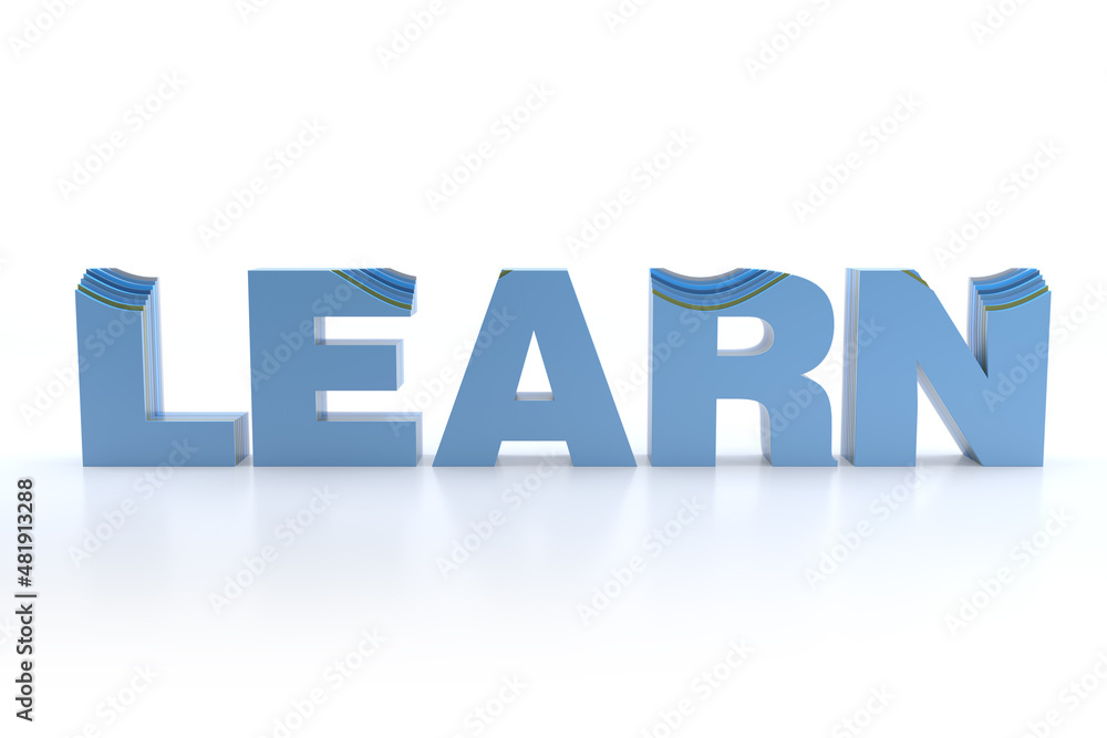 Fototapete 3d Word LEARN on White Background. 3d Rendering