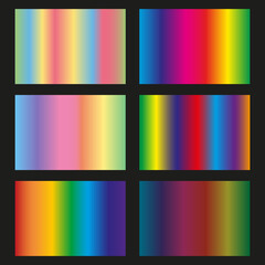 Spectrum color gradients palette set isolated.Rainbow color.Colorful spectrum rainbow set vector illustration.
