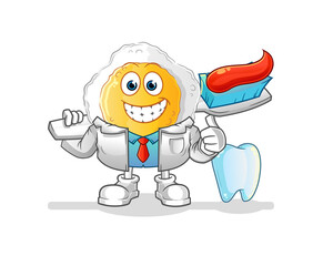 sunny side up dentist illustration. character vector
