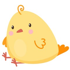 Vector illustration for easter celebration. Cute little chickens. Vector baby illustration. Chicks on a white background