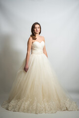 Fototapeta premium Beauty young bride white wedding dress