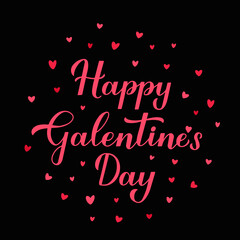 Happy Galentines Day calligraphy lettering. Non official holiday for ladies on February 13.  Anti Valentines day. Vector template for greeting card, poster, flyer, banner, sticker, t-shirt, etc