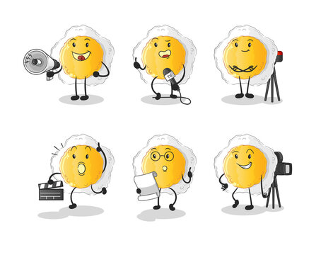 sunny side up entertainment group character. cartoon mascot vector