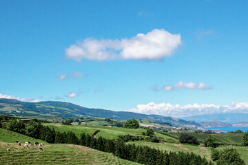 landscape with mountains azores