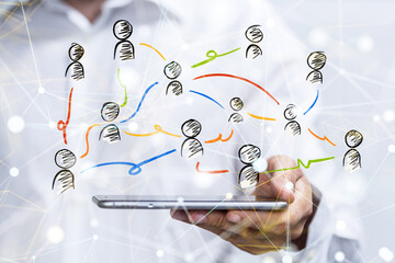 Global network. Blockchain. 3D illustration. Neural networks and artificial intelligence. Abstract