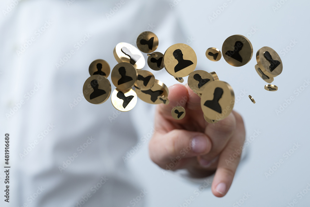 Poster organization chart team concept networking
