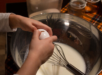 hands mixing dough