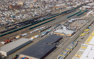 Trucks in logistics warehouse do unloading or loading of cargo with warehouse of store Shop Rite