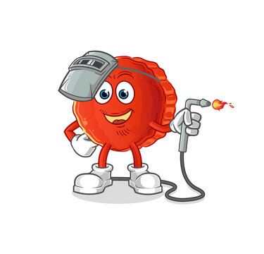 recommend clip art: bottle cap welder mascot. cartoon vector