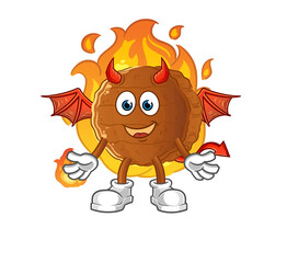 burger meat demon with wings character. cartoon mascot vector