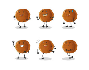 burger meat happy set character. cartoon mascot vector