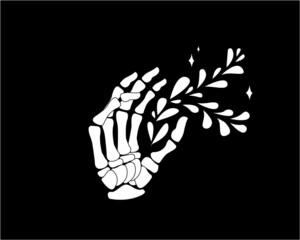 black and white flower