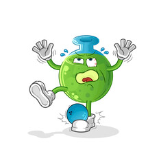 chemical tube hiten by bowling cartoon. cartoon mascot vector