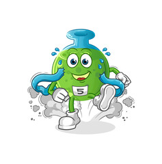 chemical tube runner character. cartoon mascot vector