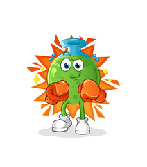 chemical tube boxer character. cartoon mascot vector